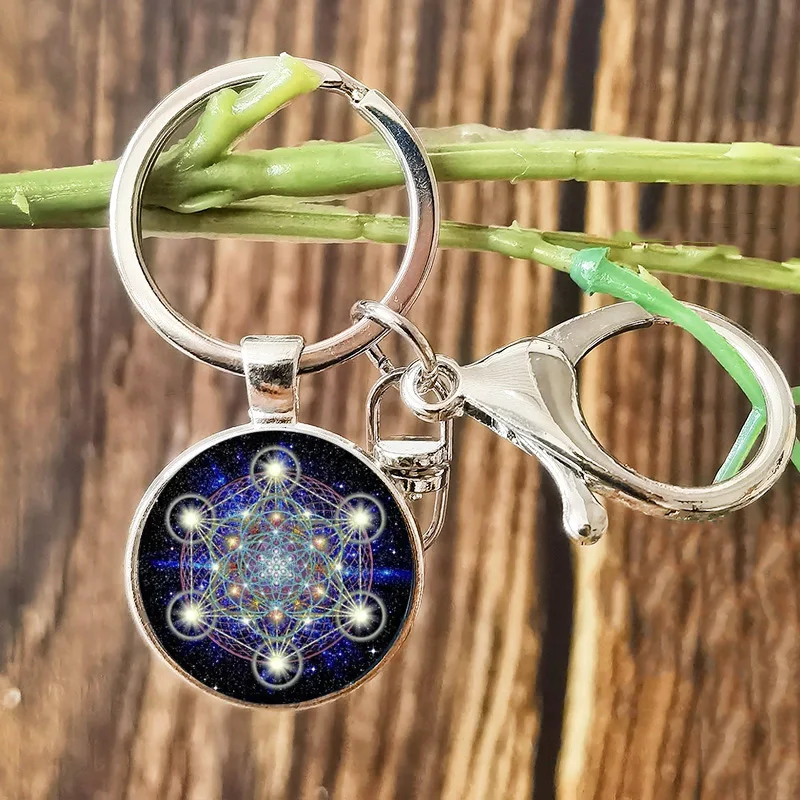 Винтажный брелок для ключей Metatron изысканный куб с геометрическим рисунком