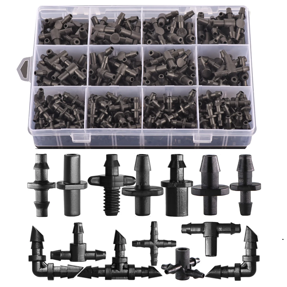 Капельный съемник для полива 1/4 дюйма шланг с двойной зазубриной тройник колено