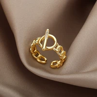 gothic open ot buckle twist chain rings for women stainless steel adjustable gold color ring jewelry wedding party gift bague