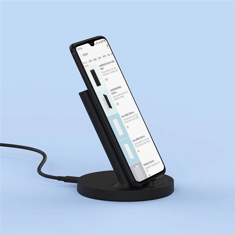 Беспроводная вертикальная подставка для зарядки Xiaomi 20 Вт горизонтальная