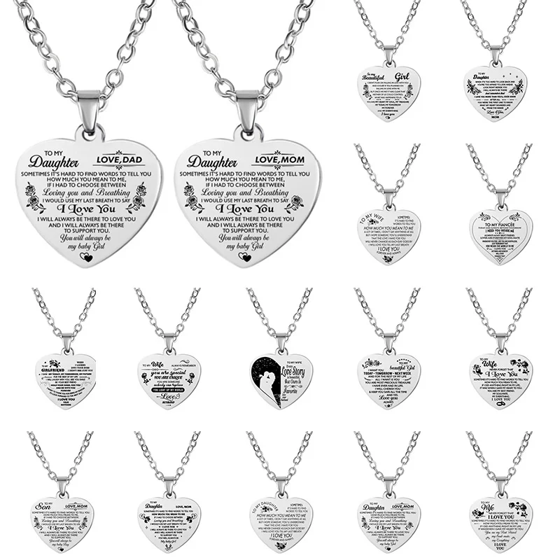 Новинка из нержавеющей стали ожерелье на выпускной сердечко серебряного цвета