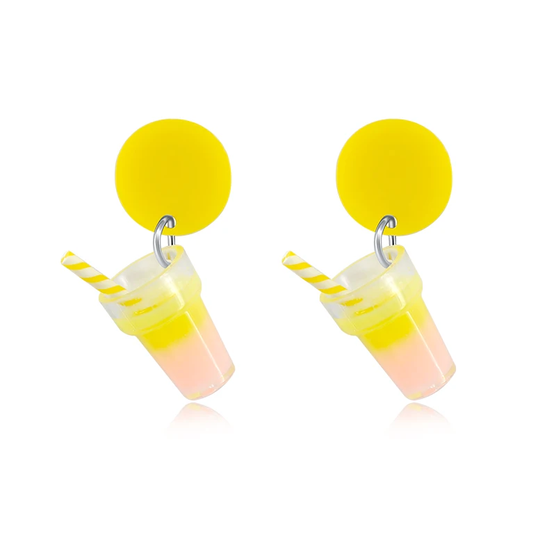 

925 Sterling Silver Ear Needle Creativity Trendy Earrings Cute Milk Tea Creative Cup Drop Earring Cocktail Party Fashion Jewelry