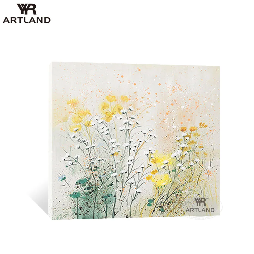YYR ARTLAND красивые желтые цветы ручная роспись Абстрактная живопись маслом на