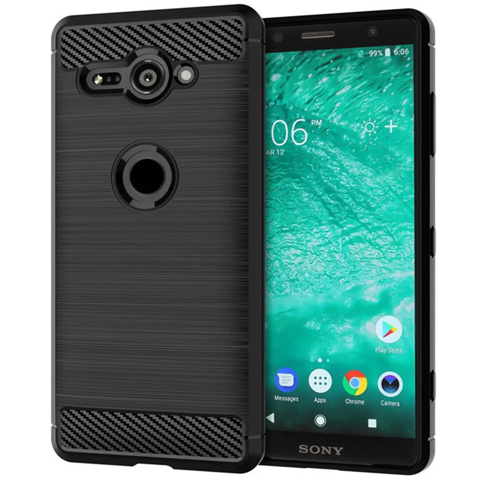

Роскошный чехол из углеродного волокна для Sony Xperia XZ2 Compact, полностью Мягкий силиконовый чехол для Sony XZ2Compact H8314 H8324, чехлы для телефонов