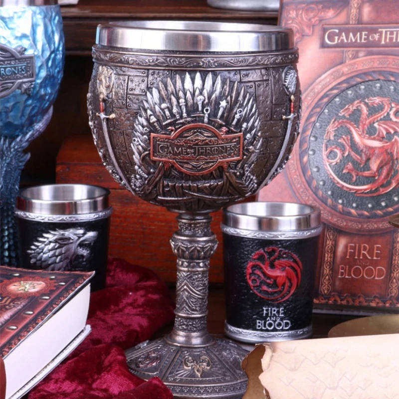 Бокал для вина бокал Старка огненный и кровяной из нержавеющей стали смола 3D