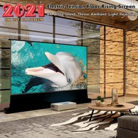 100 inch 8k hd movie ust alr electric motor floor rising projection display screen for ultra short throw laser tv projector 169