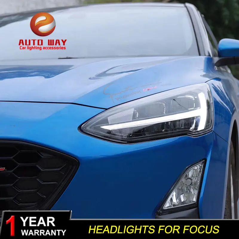 Чехол для всех светодиодных динамических фар в сборе Ford Focus 2019 лампа светодиодные