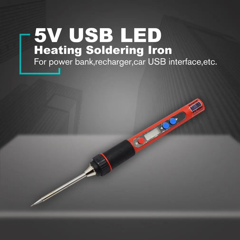 5V 10W USB Temperature Adjustable LED Digital Internal Heating Electric Soldering Iron Tools Kits with Tips | Инструменты