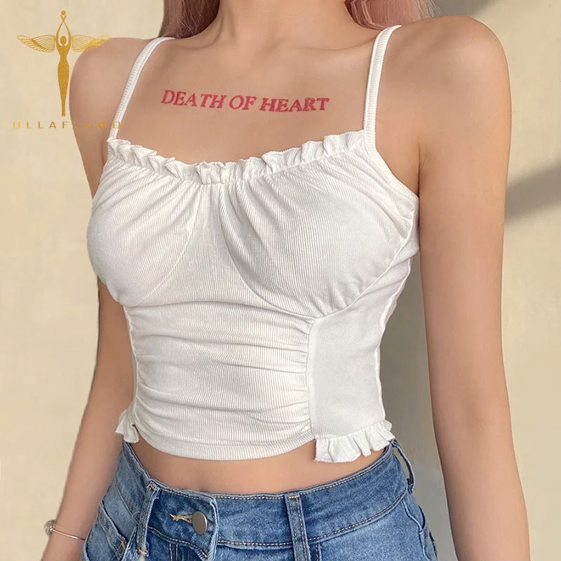 

Summer Tanks Top Female Slim Elastic Camisole Basic Short Crop Camis Solid Colors Crop Top Sexy Tanks Vest Camis Women Clothing