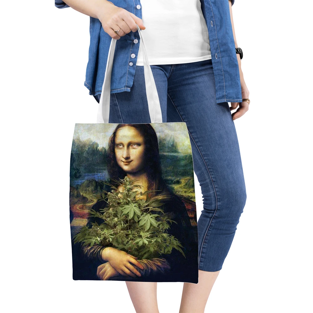 

Funny Pattern Women Canvas Tote Bag Eco Friendly Shopping Bag Foldable Cotton