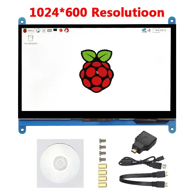 1024X600LCD 7 дюймов Raspberry Pi 4 сенсорный экран 1024*600/800*480 Raspberry Pi 4 ЖК-Дисплей HDMI TFT монитор для Raspberry Pi 3 Model B 3B - Цвет: 1024X600LCD