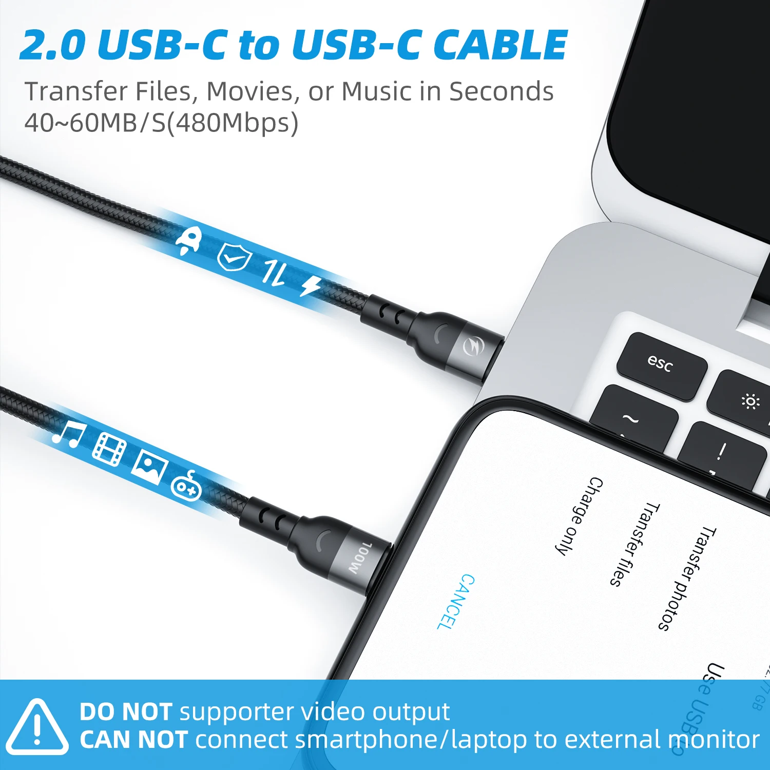 fonken usb c to usb c cable 100w phone pd charger type c cable for macbook pro air power quick charging cord usbc laptop wire free global shipping