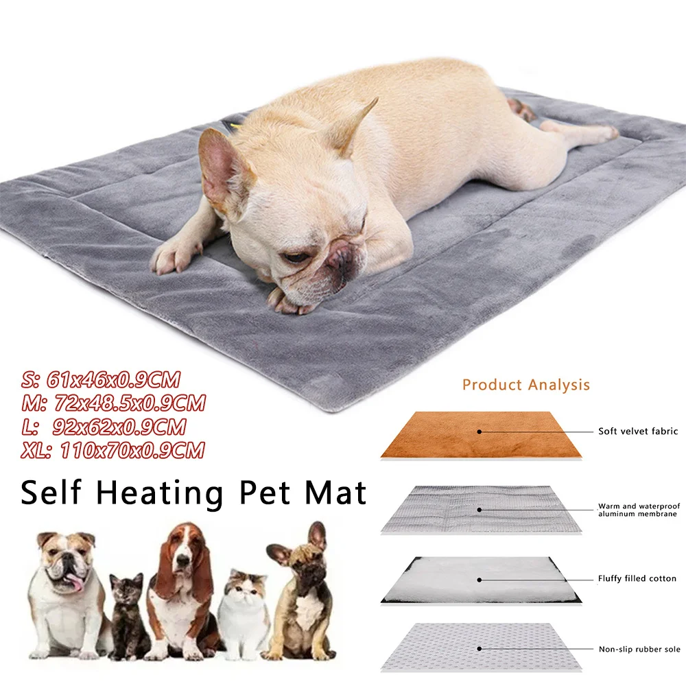 

Blytieor Self Heating Cat Dog Bed Cushion Rug Matterss Thermal Pet Blanket Super Soft Pet Warm Bed Mats S-XL