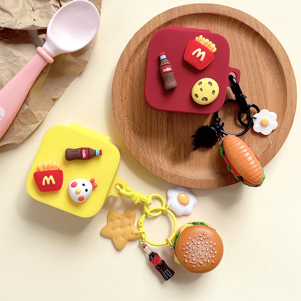 

Симпатичный DIY чехол для наушников с гамбургерами для Xiaomi Air2 Se, TWS-чехол, Bluetooth-наушники, гарнитура, защитный чехол, сумка, аксессуары