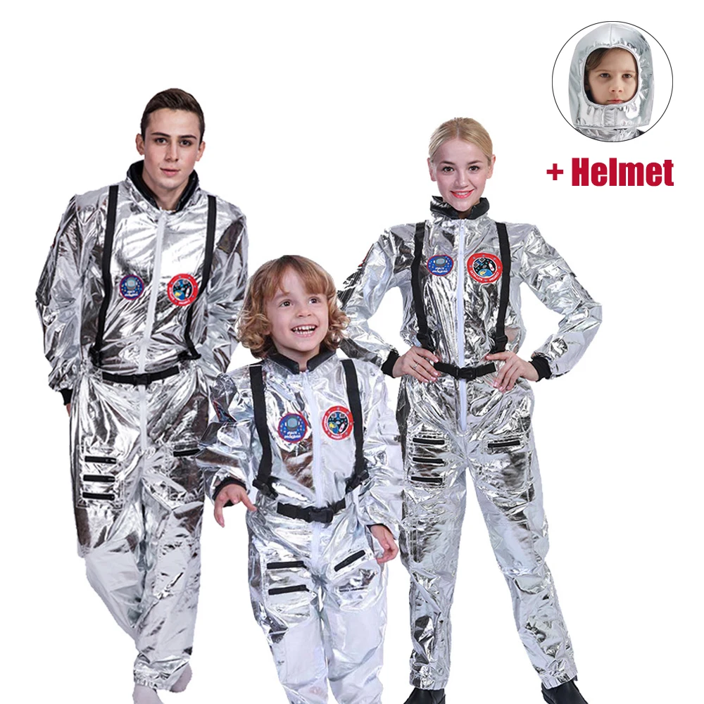 Взрослые дети космический астронавт комбинезон шлем на Хэллоуин для мальчиков с