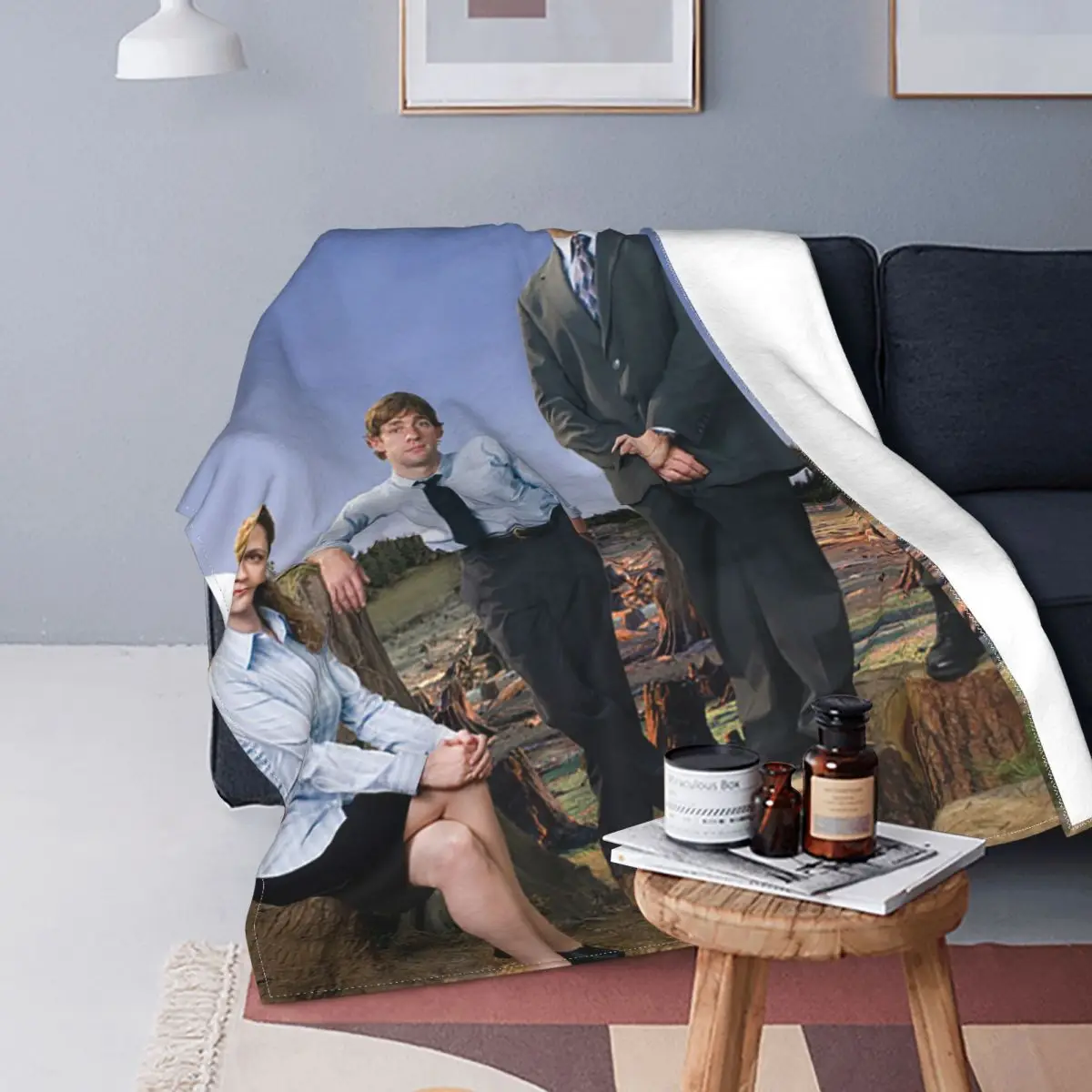 

The Office Blanket Velvet Print Michael Dwight Jim Pam Multi-function Lightweight Thin Throw Blankets for Bedding Car Quilt