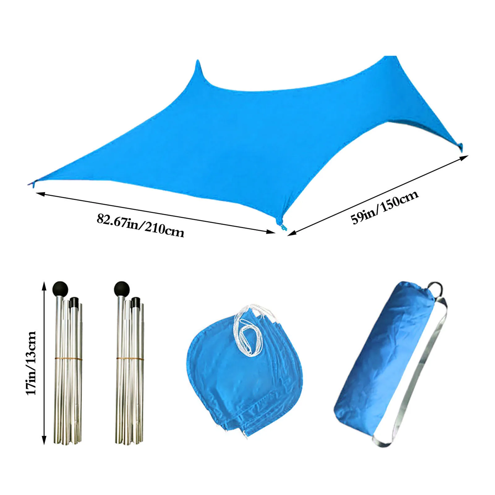 

2.1x1.5m Waterproof Family Beach Tent Outdoor Camping Hammock Rain Fly Beach Sun Shelter Garden Awning Tent Canopy Sunshade