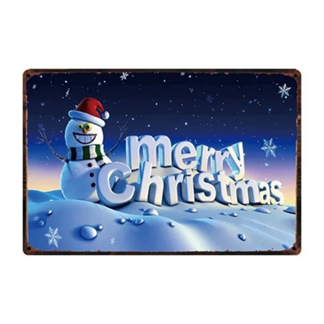 Счастливого Рождества/нового года шикарный металлический знак жестяной постер