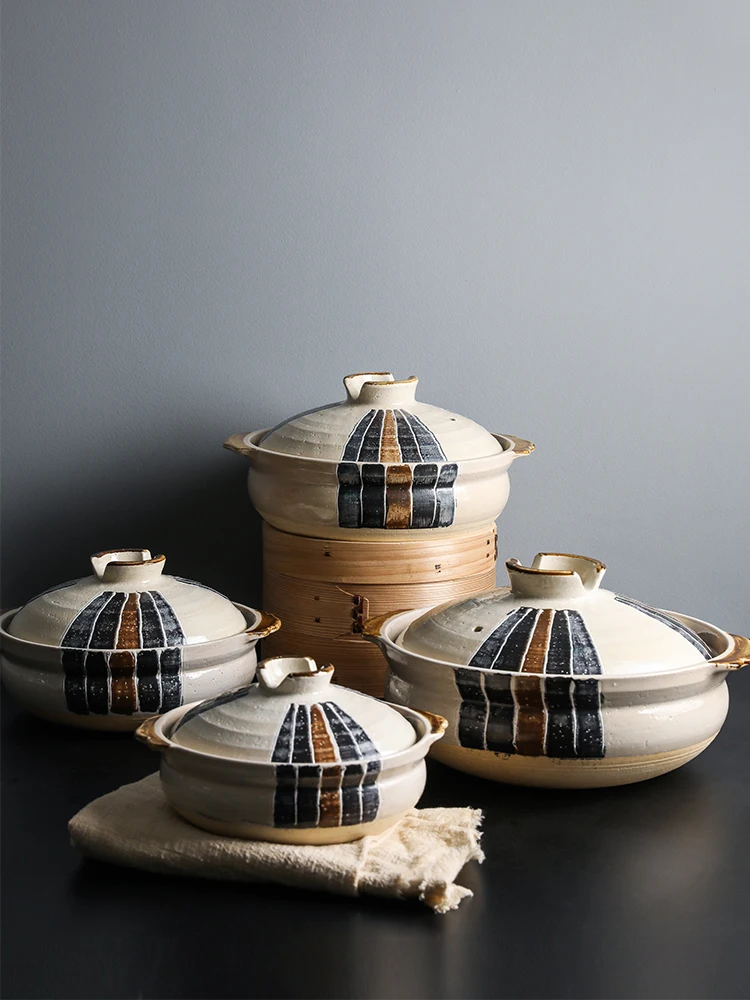 Старинная глиняная керамика в японском стиле посуда горшок Бытовая газовая