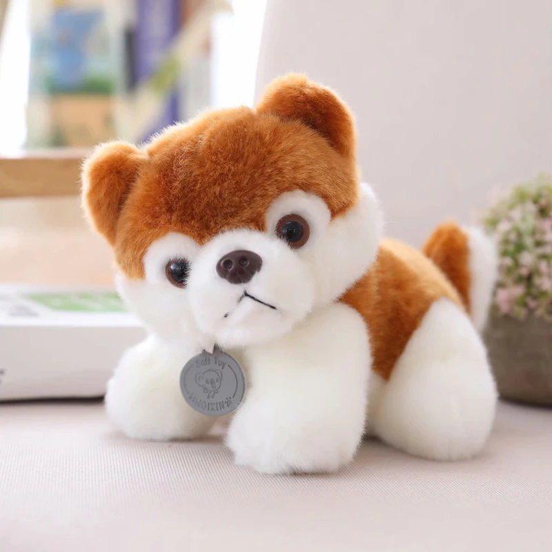 Japanese Akita 20 см мини моделирование собака плюшевая игрушка хаски Акита Harrier собака мягкие игрушки для детей Аппетитный артефакт украшения дома подарок - Цвет: Japanese Akita