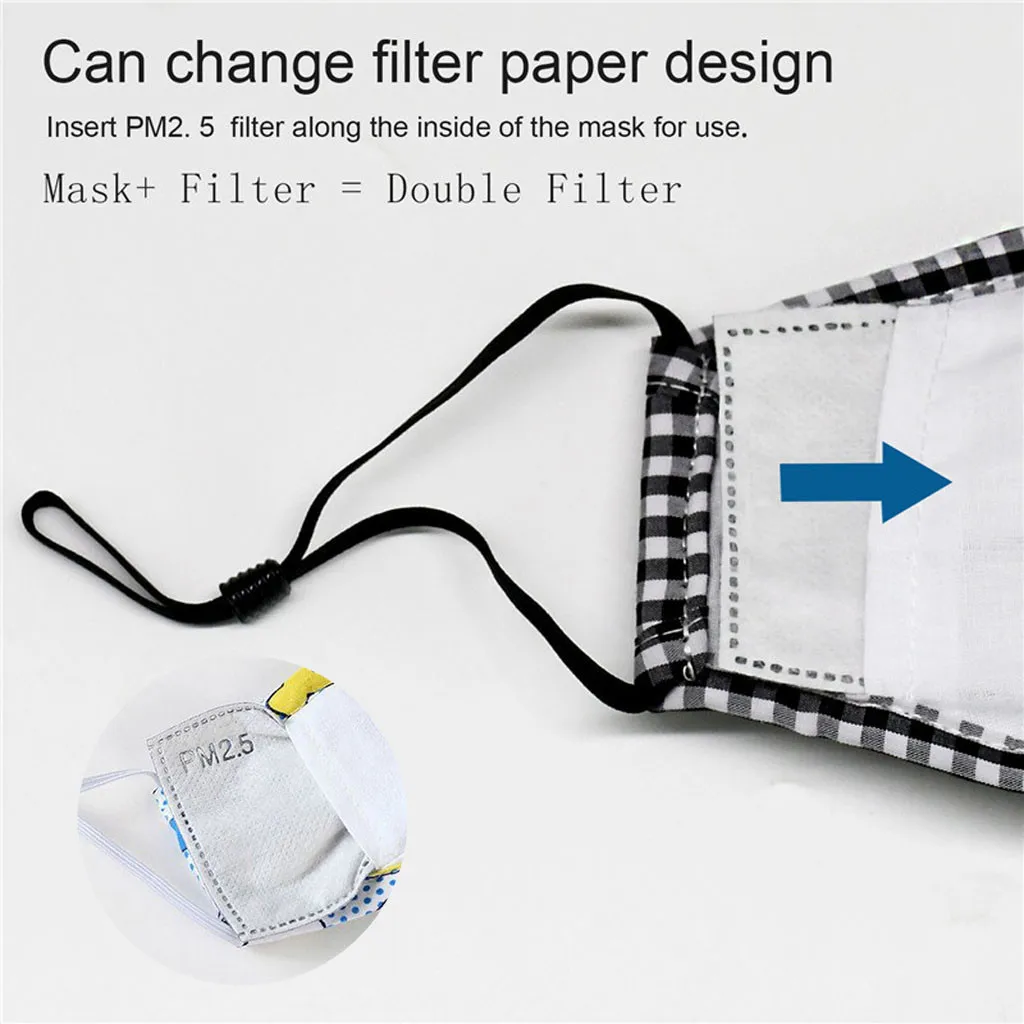 

Children Dust Proof 1/6 Pcs Face Mask Breathable Printed Valving Haze Pollution Protection 2/12 Pcs Filter Mouth Muffle Facemask