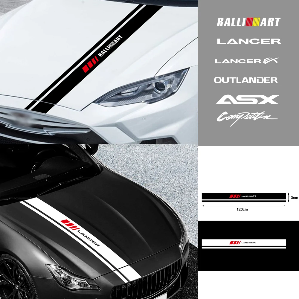 

1PCS Car Hood Cover Body Trunk Decoration Styling Stickers For Mitsubishi Ralliart Lancer Lancer EX Outlander ASX Competiti