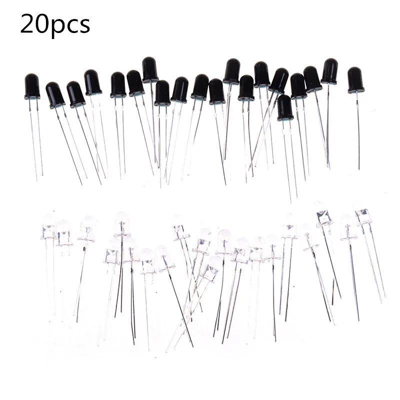 

20Pcs 5mm 940nm IR Detector Sensor Infrared Phototransistor Transmitting