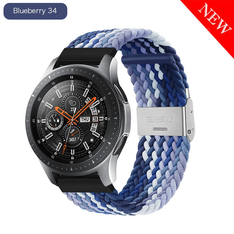 20mm 22mm Adjustable Braided Nylon Elastic Bracelet for Samsung S1 S2 S3  Smartwatch 20/22mm Sport Solo Loop Strap