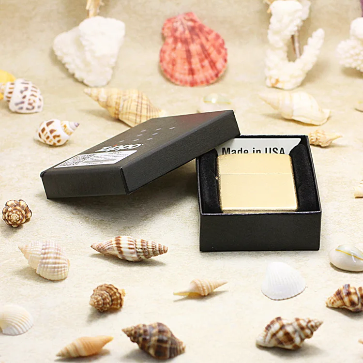 

Genuine Zippo oil lighter copper windproof Golden Twill drawing cigarette Kerosene lighters Gift With anti-counterfeiting code