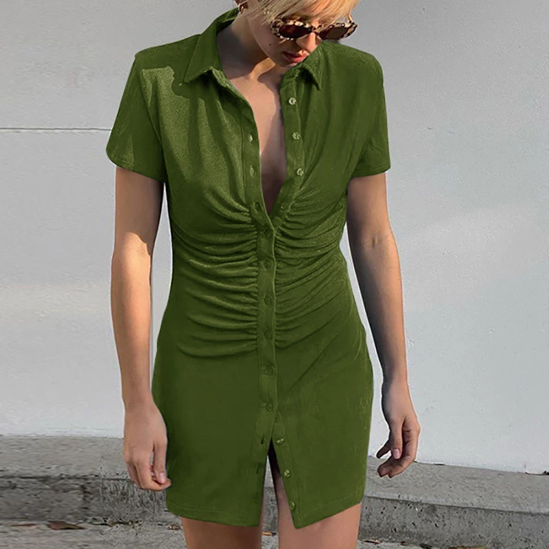 Платье женское Облегающее с отложным воротником повседневное базовое