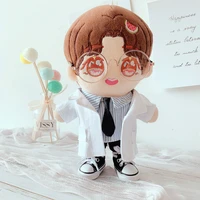 toy baby dress up clothes idol plush doll wear 20cm doll clothes doctor suit white coat shirt black pants suit christmas gifts