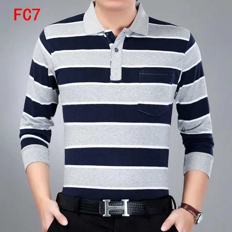 Брендовая Классическая осенне зимняя рубашка поло повседневная трикотажная