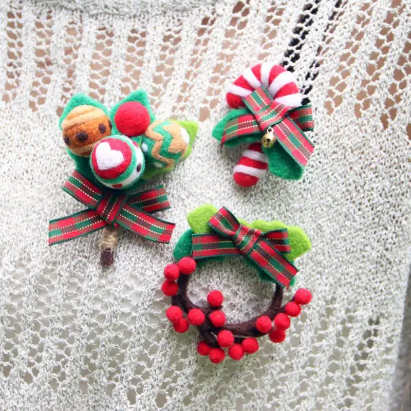 Рождественская брошь шерстяной войлок комплект материал ручной работы DIY пакет