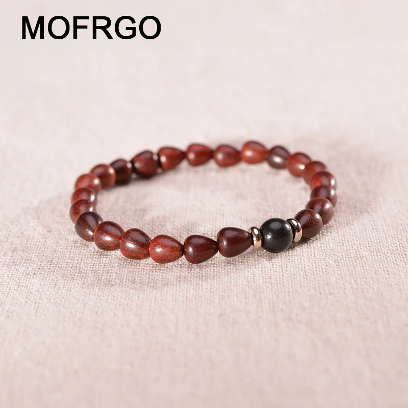 Простой браслет с деревянными бусинами для женщин женский из эбенового дерева