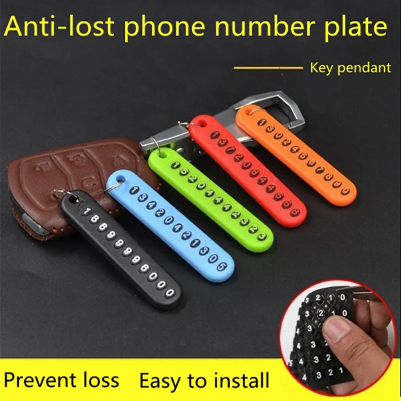 anti lost key chains stainless steel car keychain holder phone number card keyring for party gift fashion jewelry accessories free global shipping
