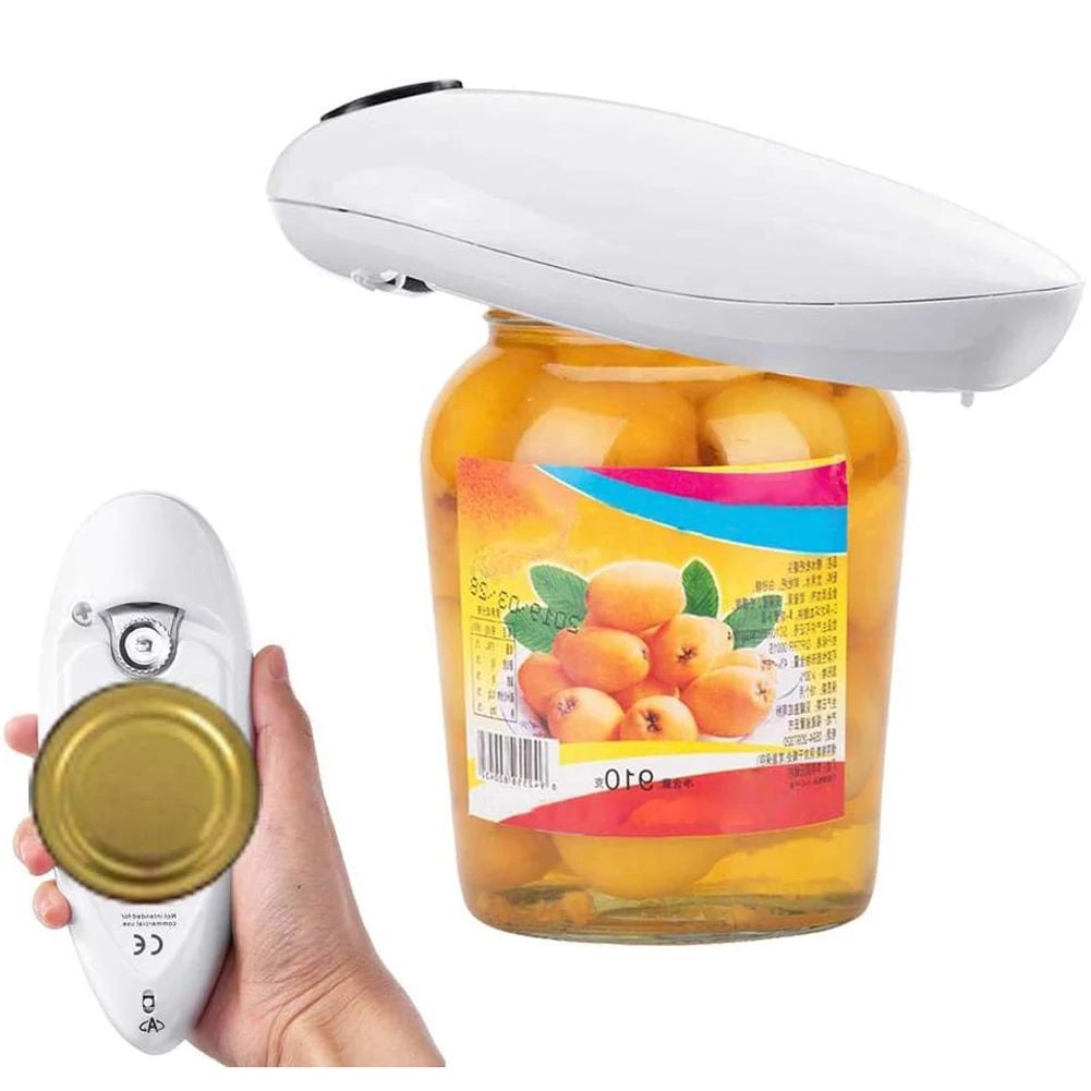 

Mini Handheld Automatic Electric Can Opener Beer Bottle Jar Battery Operated Kitchen Non-slip Can Tin Opener Bar Tool Dropship