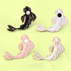 Симпатичная брошь в виде золотой рыбки, кои, розоваябелаячерная Золотая рыбка, эмалированные булавки значок шапка, рюкзак, одежда для детей, ювелирные изделия, бижутерия