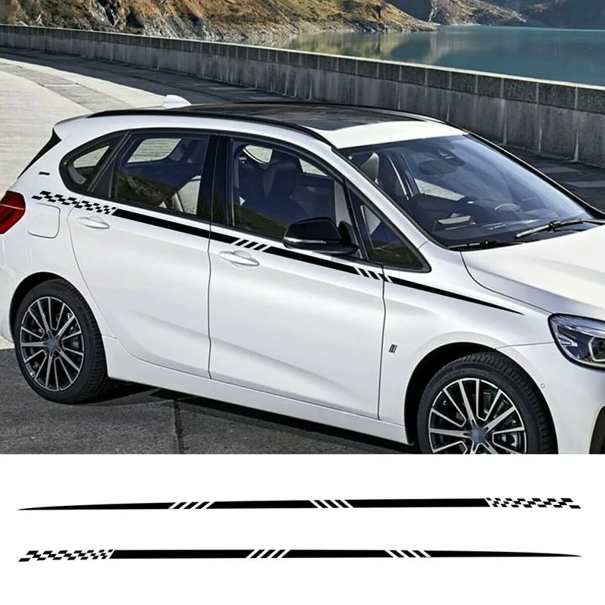 

Stripes Car Decals Racing Sports Style Replacement Sticker 2 Pcs/kit 260cm X 5.5cm A Pair