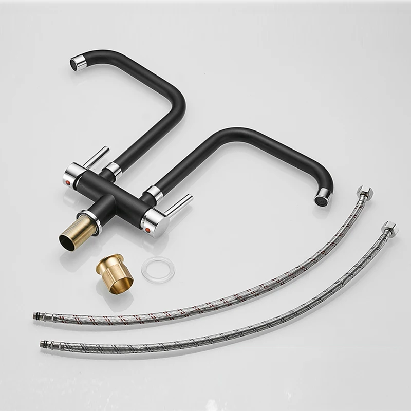 Кухонный смеситель с двойным водяным выходом кран для горячей и холодной воды