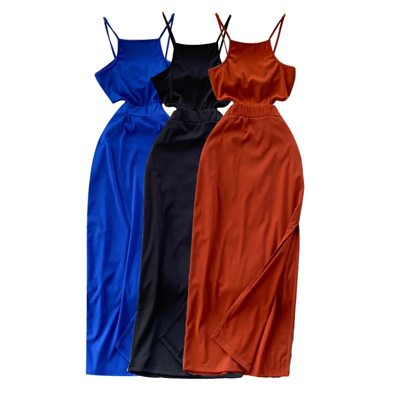 

Элегантное женское платье с разрезом, синее женское платье знаменитости с тонкой талией, облегающие платья на бретельках, женское празднич...