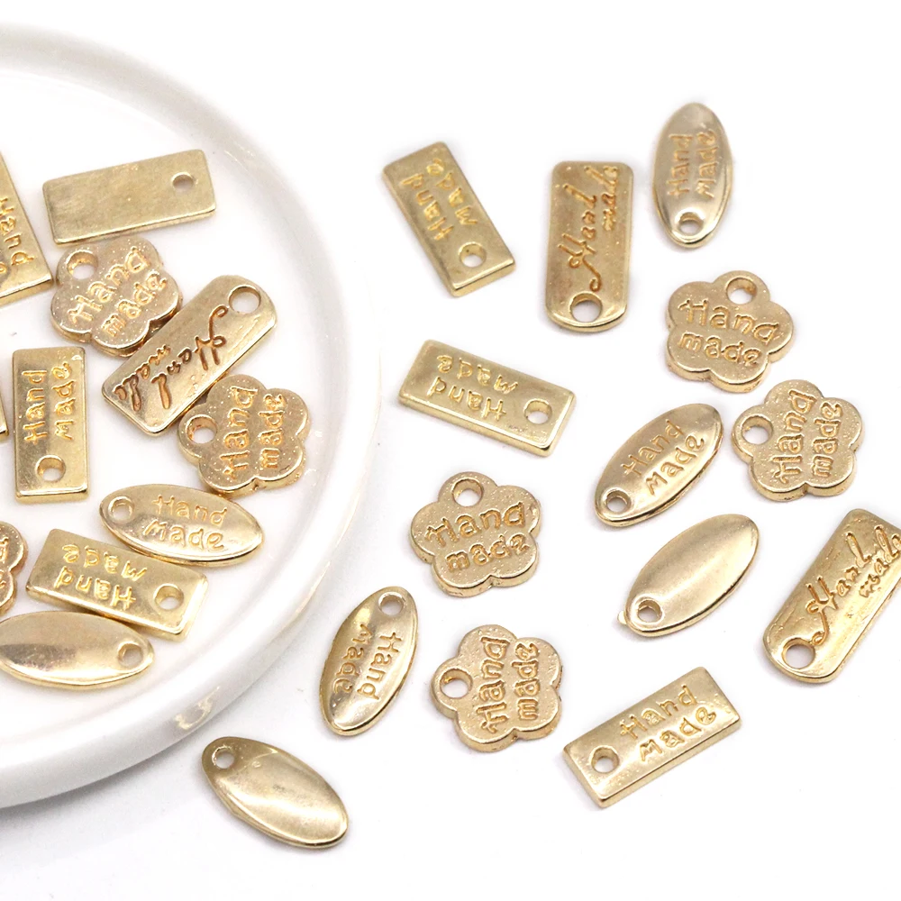 50 шт Металлические золотые Этикетки Этикетка ручной работы цветок овальный теги
