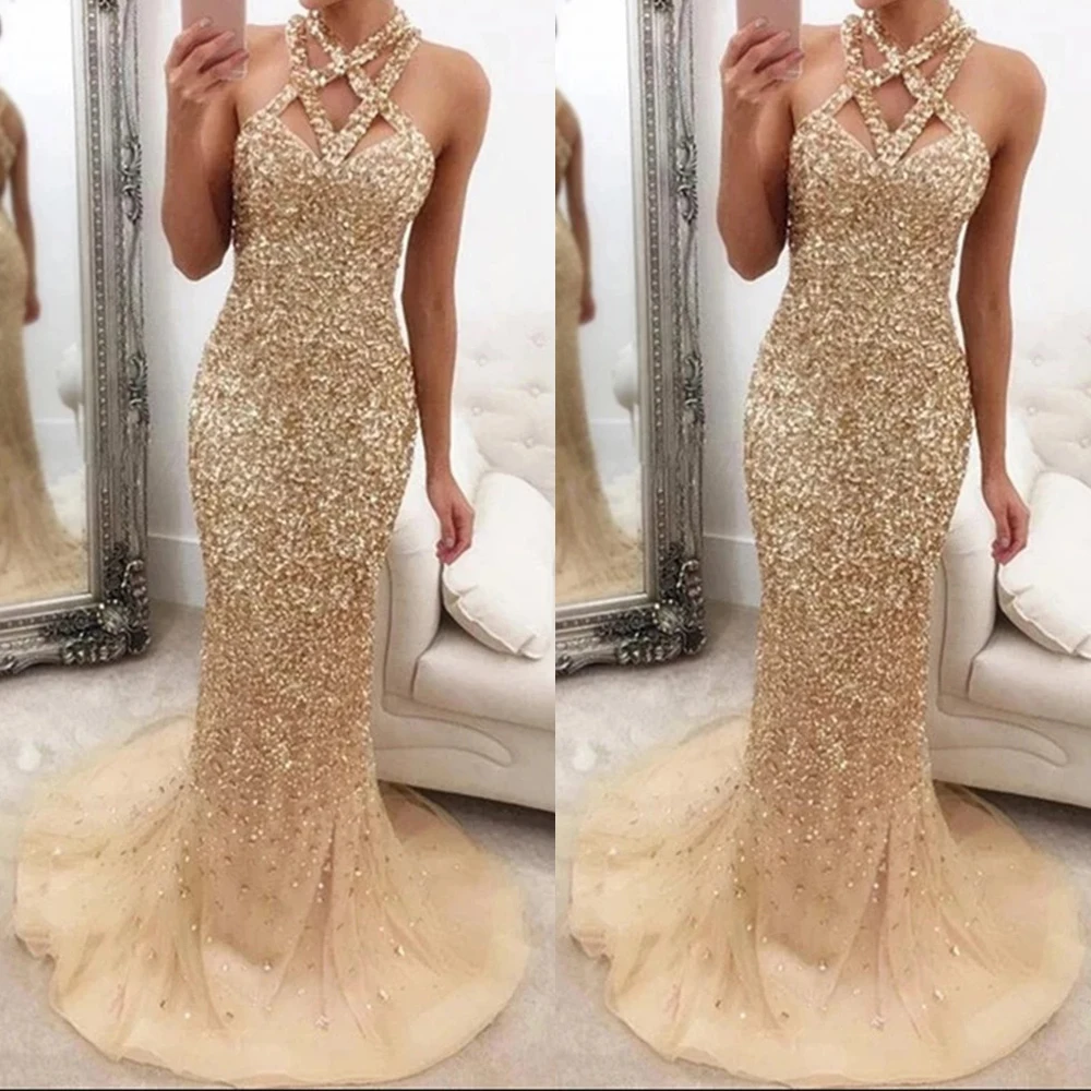 DYMADE вечерние платья длинные новинка 2020 Русалка расшитое блестками сексуальное
