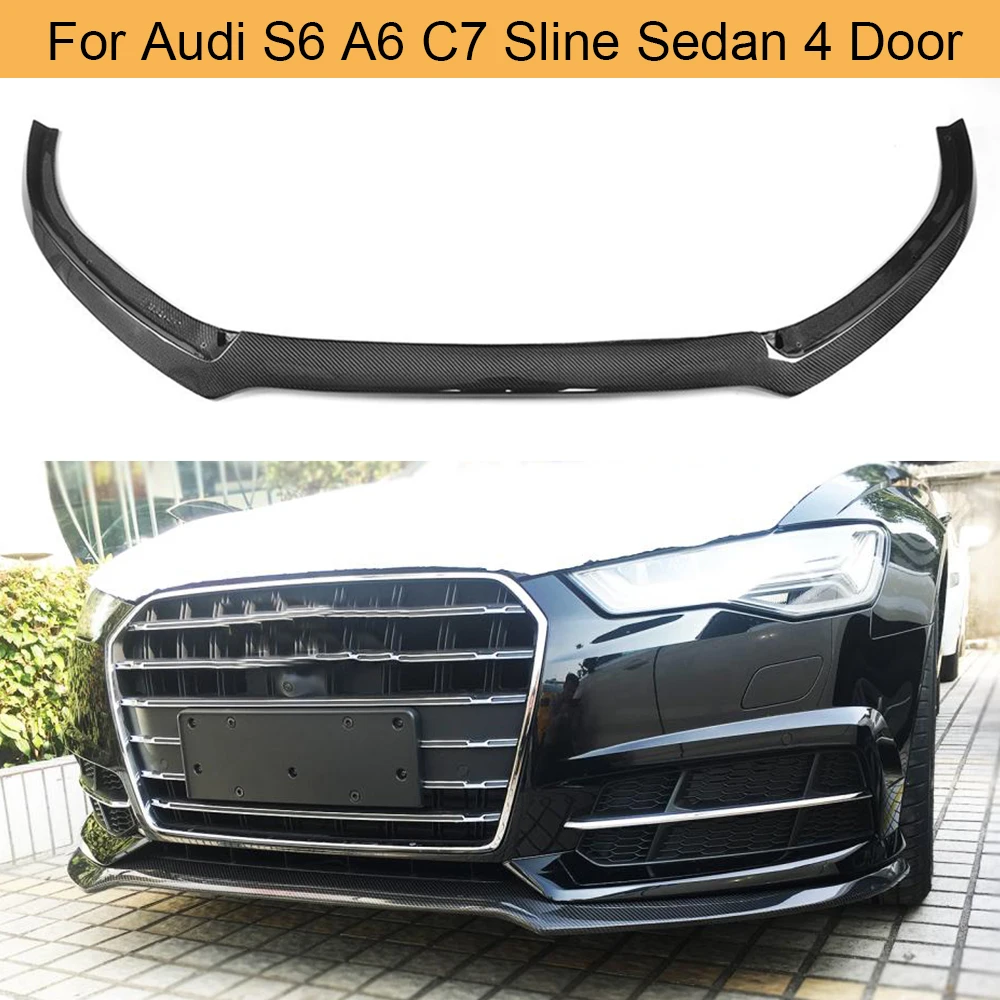 Автомобильный передний бампер из углеродного волокна спойлер для Audi S6 A6 C7 Sline Sedan 4