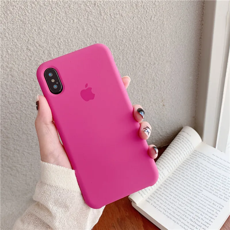 Жидкий силиконовый чехол для iPhone 6S 7 8Plus X XR XS Max papaya фруктовый карамельный цвет