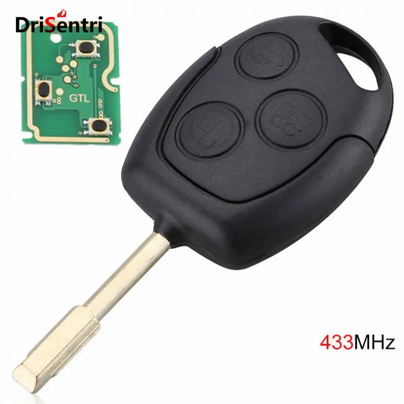 433 МГц 3 кнопки дистанционного входа брелок с чипом подходит для Ford Mondeo / Fiesta Focus KA