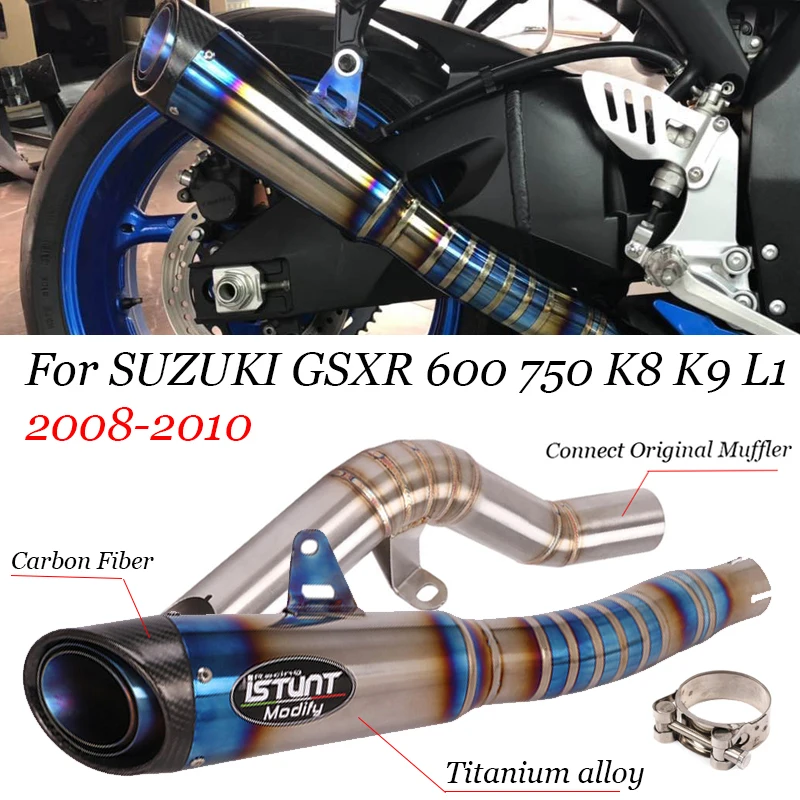 

Slip On For SUZUKI GSXR 600 750 K8 K9 L1 GSXR750 GSXR600 2008 2009 2010 Motorcycle Modified Titanium alloy Exhaust Full System