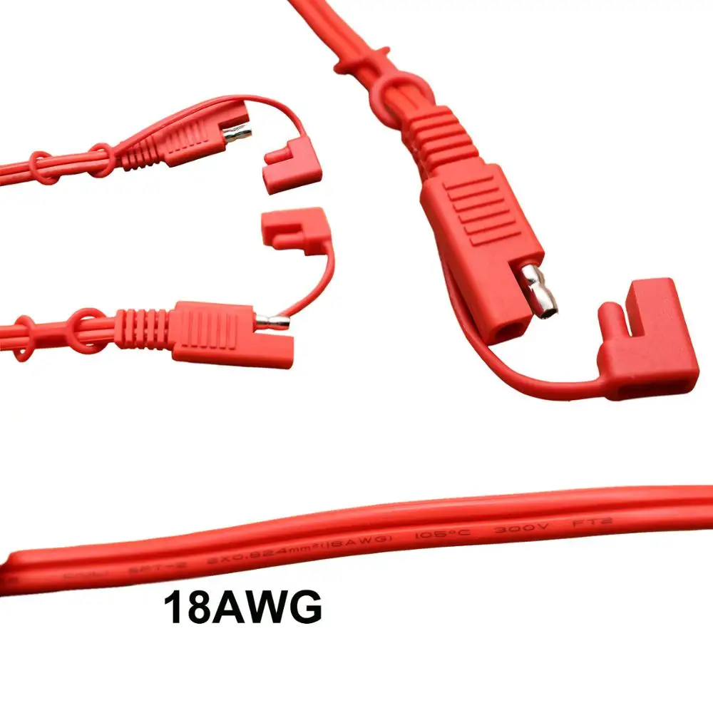 Red SAE to SAE DC Power Automotive Charger Connector Extension Adapter Cable Cord 18AWG 1m 3.7m images - 6