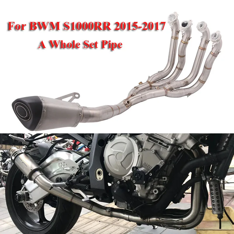 

Slip on S1000RR Motorcycle Exhaust Escape Muffler Baffle Header Link Connecting Pipe Complete for BMW S1000RR 2015 2016 2017