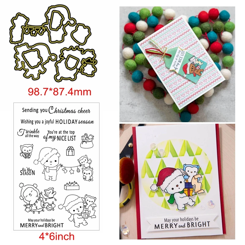 2 шт. изображения животных в подарок Рождественские штампы для резки металла