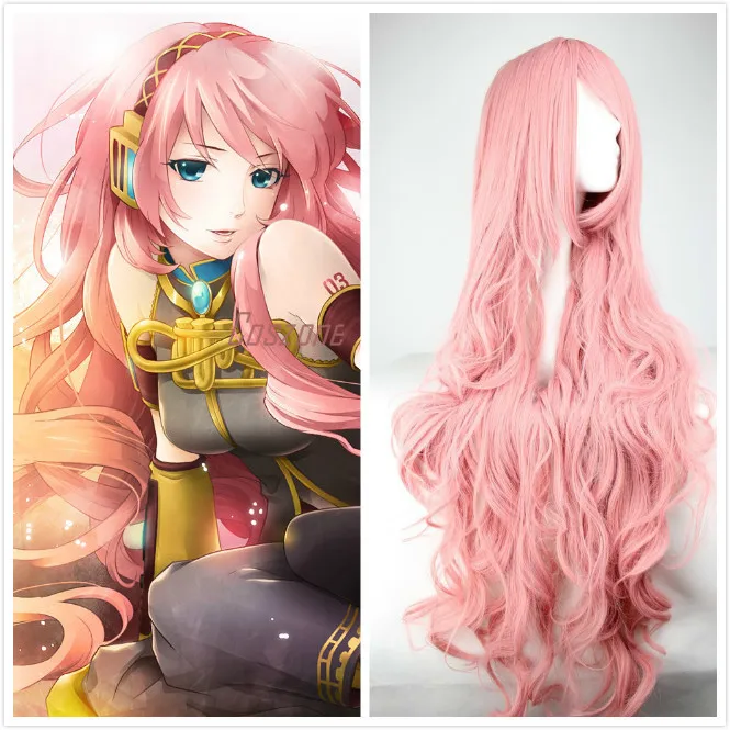 Vocaloid memurine Luka розовый длинный волнистый парик для женщин термостойкие